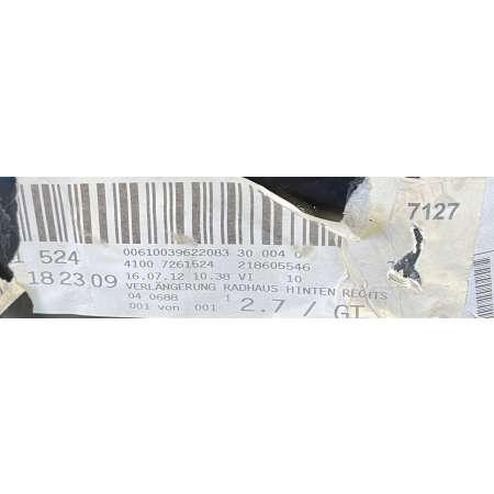 $ BMW 5 F10 WNĘKA KOŁA PRAWA TYŁ 7261524